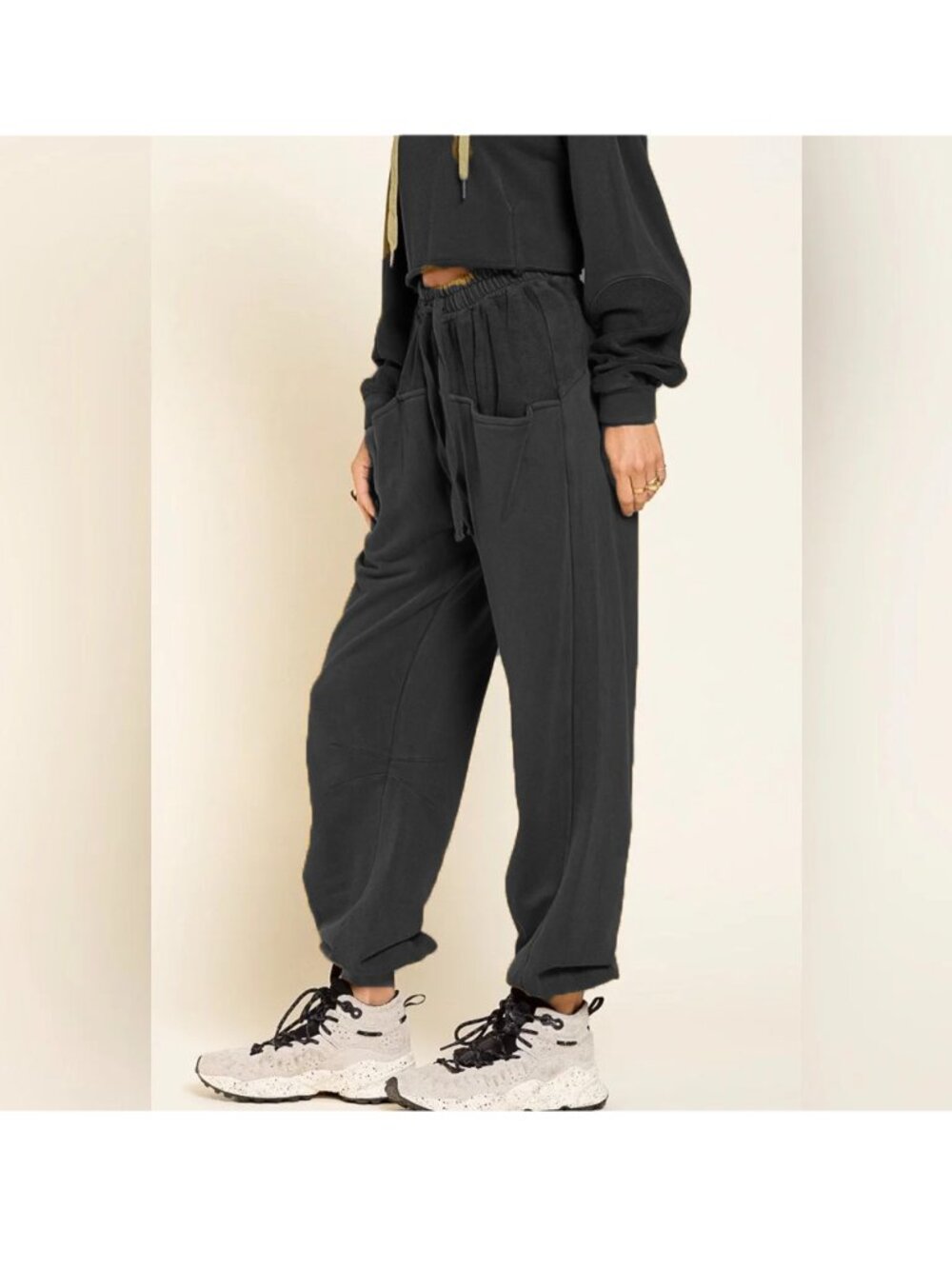 POL Clothing Drop Pocket Utility Jogger Black Small - Picture 3 of 14